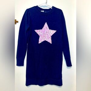Gap Kids Navy Sweater Dress With Sequin Star
